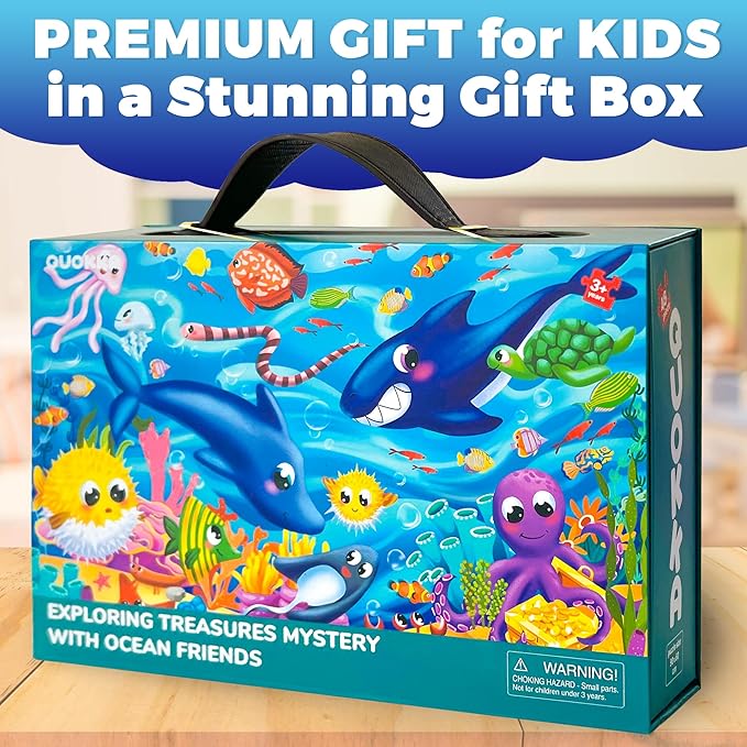 QUOKKA Giant Floor Puzzles for Kids Ages 4-6 - 2x3 Feet 48 Piece Puzzles for Toddlers 3-5 - Large Educational Kids Puzzles Ages 2-4 - Ocean Activity Game for Boys and Girls