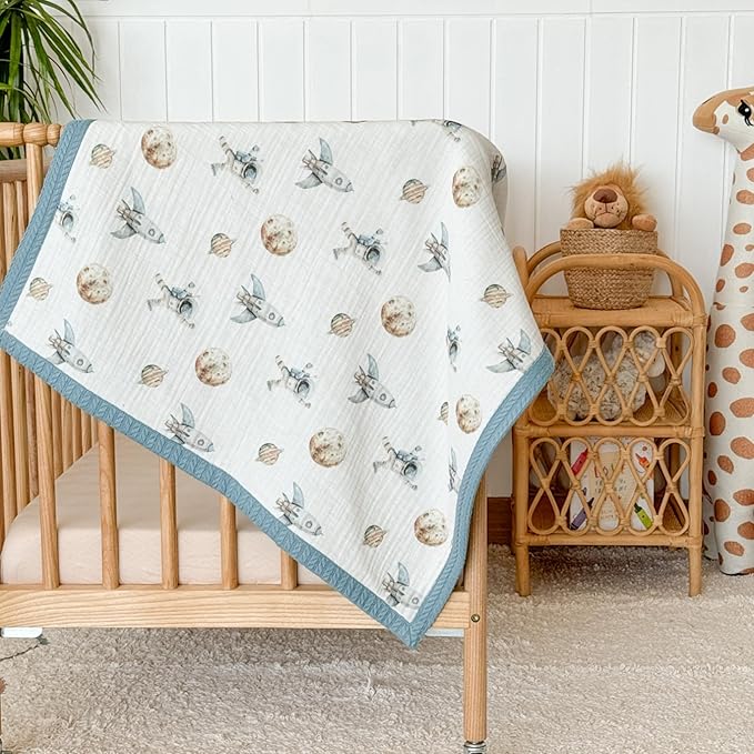 Personalized Baby Blanket with Name – Handmade 100% Organic Cotton Newborn Gift | Custom Knit Blanket for Boys, Girls, Kids & Baby Showers