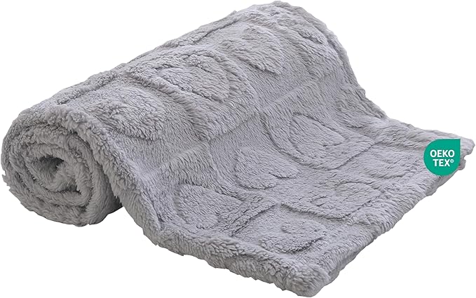 Soft Cozy Fleece Baby Blanket Heart Checkered Pattern Fluffy Plush Receiving Blanket for Newborn Infant Toddler, Warm Crib Stroller Blanket for Boys Girls 30"x40", Light Grey