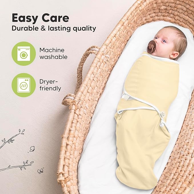 KeaBabies 3-Pack Organic Baby Swaddle Sleep Sacks - Swaddles for Newborns, Infant 0-3 Months, Baby Girls, Boys, Soft & Snug Newborn Sleep Sack, Nursery Swaddling Blankets (Vivacious)