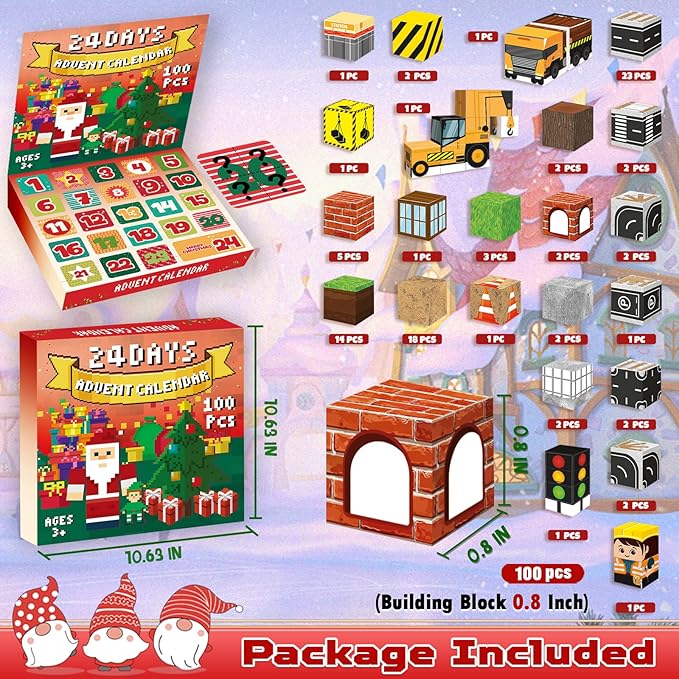 Advent Calendar 2025 Magnetic Blocks-100PCS Magnetic Building Blocks, Magnetic Blocks STEM Toddler Kids Toys, Construction Toys for Kids Ages 3+, Christmas Birthday Gifts for Boys & Girls