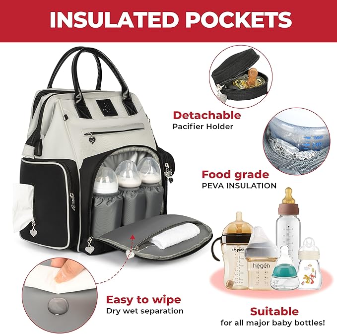 Award-Winning Eco-Friendly Smart Diaper Bag with Changing Station – 2025 Evergreen Winner, Premium All-in-One Backpack, Patent Pending, Heated Bottle Pockets, Trusted by Parents, Seen in Top USA Media