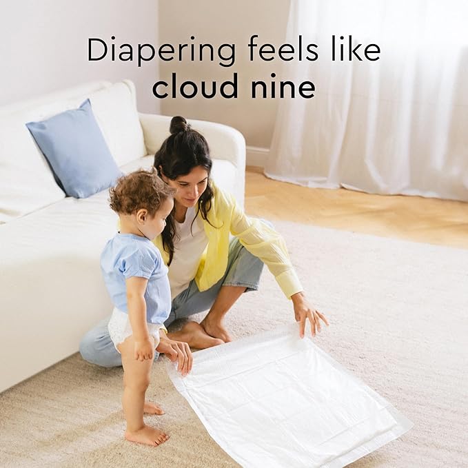LILLYDOO Disposable Baby Changing Pads Liners 50 Count 23,6" x 23,6" Super Soft, Without Perfumes & Lotions, for Sensitive Skin, Dermatologically Tested