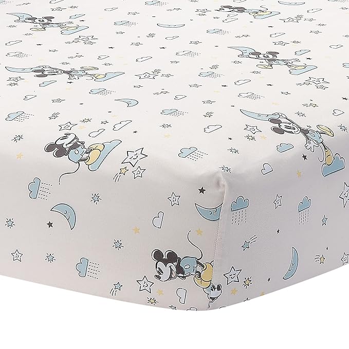 Lambs & Ivy Disney Baby Moonlight Mickey Mouse 3-Piece Nursery Crib Bedding Set
