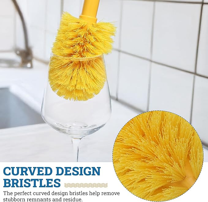 KLEEN HANDLER Goblet Cleaning Brush | Bottle Brush for Cleaning Glasses and Jars, Durable Bristles and Long Handle