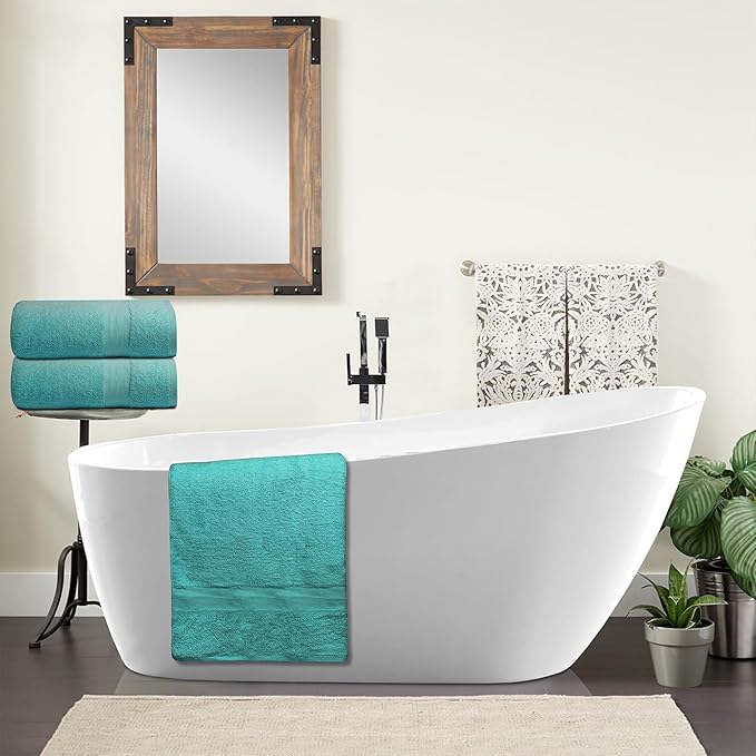 100% Cotton Luxury Bath Sheets - Pack of 2 (35" x 70") | Super Soft, Quick-Dry & Highly Absorbent Towels for Bathroom, Home, Spa & Gym (Turquoise)