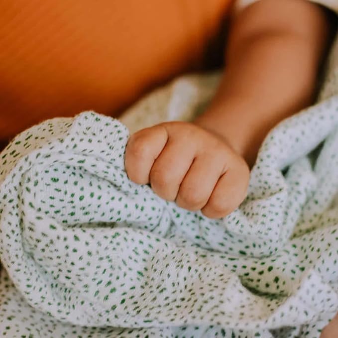 Little Unicorn Premium Cotton Swaddle Baby Blanket | Breathable Fabric | for swaddling, Play, Nursing & More (Green Seed)