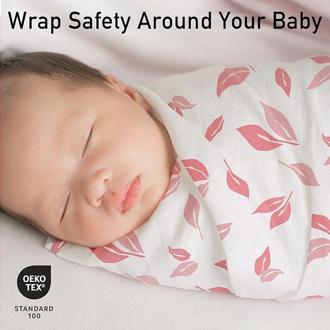 GLLQUEN BABY Receiving Blanket Boy Cotton Muslin Swaddle Blankets Girl Newborn Squares Breathable & Soft Thin Baby Blankets Cloths Double Absorbent Infant Swaddling Wrap - 6 Pack (Flower)