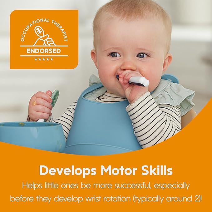 NumNum Baby Bowl & 2 Pack GOOtensils Baby Spoons, Suction Bowls for Baby 4+ Months, Extra Strong Non-Slip Suction, 100% Food-Grade Silicone, BPA-Free, Microwave & Dishwasher Safe (Mauve)