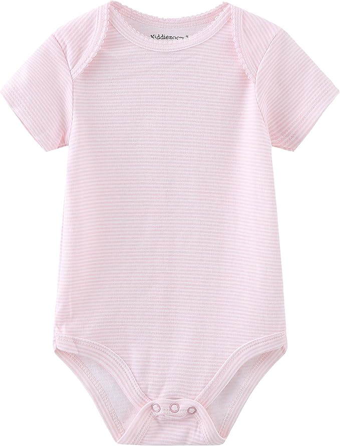 Kiddiezoom Newborn Baby Unisex Cotton One-Piece Bodysuits Baby Gift 5-Pack Baby Clothes