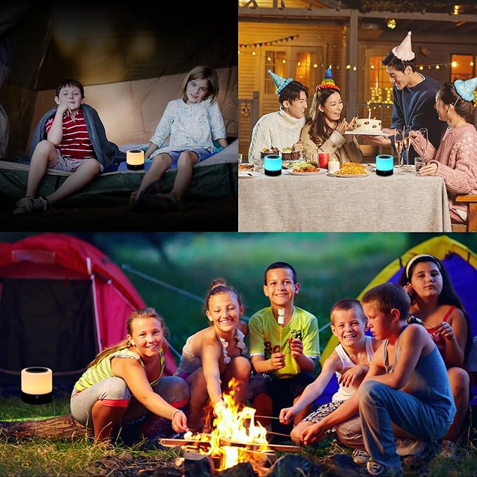 Nursery Night Light for Kids, USB Rechargeable Small Desk Lamp,13 RGB Colors & 4 Brightness & 1 Remote, Touch Bedside Cordless Table Lamp, Portable Night Lamp for Bedroom Living Room Home (Black)