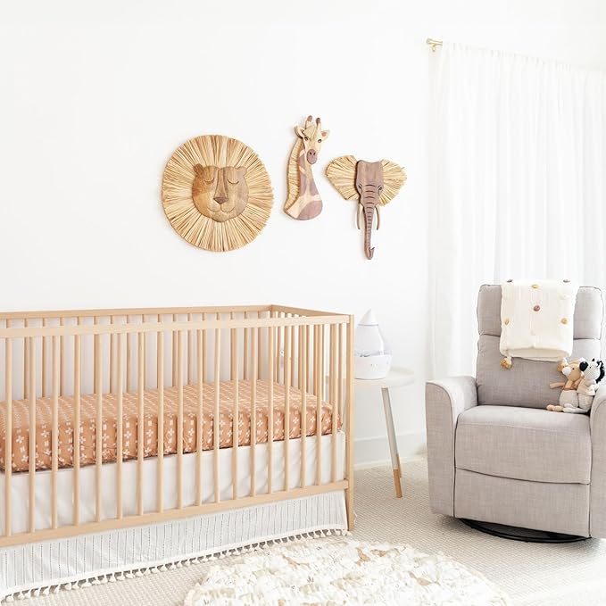 Crane Baby Handmade Wooden Safari Wall Decor, Wood Animal Wall Art for Nursery and Gender Neutral Safari Room Decor, Giraffe, 21" x 8"