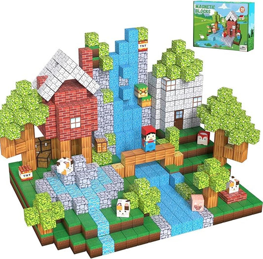Magnetic Building Blocks for Kids - 150pcs Magnetic Cubes Tiles, STEM Montessori Educational Construction Toys for Toddlers Boys & Girls Ages 3-4, 5-10 Year Olds Christmas Birthday Gifts Stacking Toy