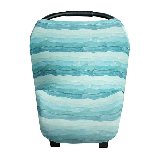 Copper Pearl Multi-Use Cover: Car Seat, Nursing, Stroller Cover - Stretchy Fabric, All-Season, Stylish Designs, Easy Access for Moms - Waves