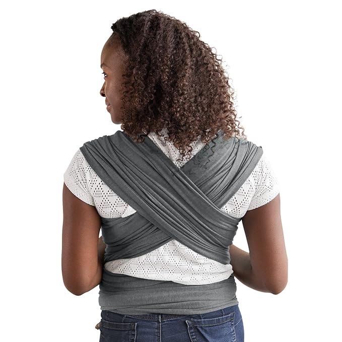 Moby Baby Wrap Carrier Element for Newborns to Toddlers (8-33lbs), Infant Sling Carrier, Ultra Lightweight & Hands Free Design, Adjustable for All Body Types (Asphalt)