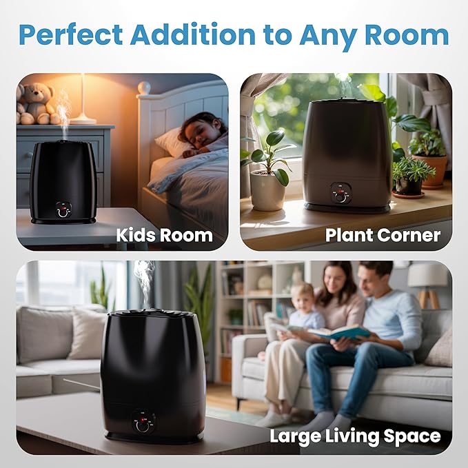 Everlasting Comfort 6L Humidifiers for Bedroom, Quiet 50HR Runtime No-Filter Supersized Cool Mist Humidifier Large Room for Whole House, Plants, Baby Nursery, Allergies, Dry Skin, Congestion, Indoor