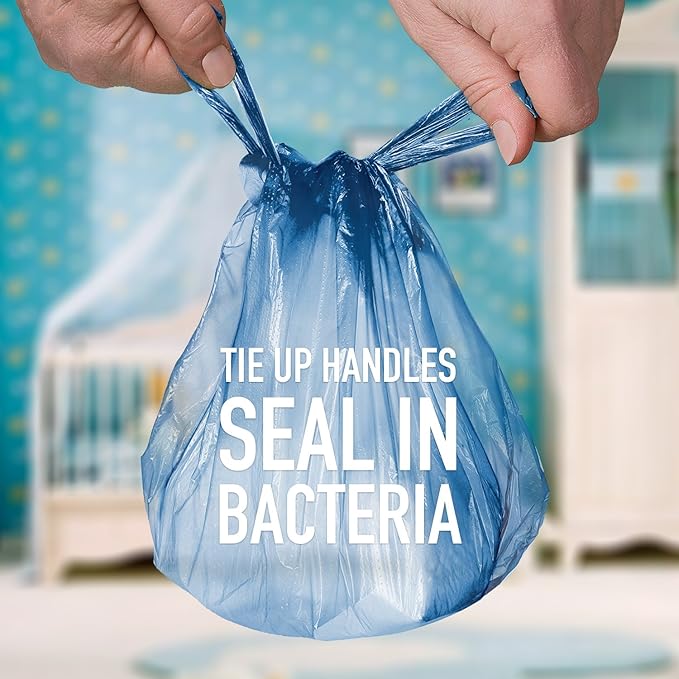 Baby Disposable Diaper Bags Scented with Lavender - Odor Absorber Biodegradable Plastic Diaper Sacks for Trash Bag Essential Items - Bags for Dirty Diapers - Refill 200 Count (Blue)