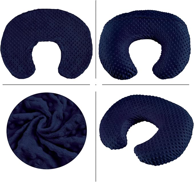 Nursing Pillow for Bottle and Breastfeeding, Ergonomic Comfort Nursing Essentials for Mom and Baby, Feeding Support Pillow with Removable Cover, Easier and Healthier Nursing (Dark Blue)