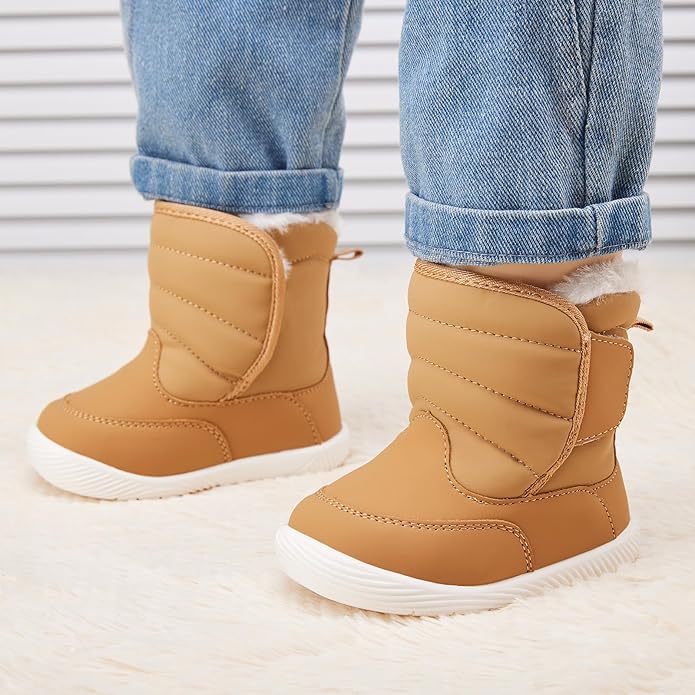 BMCiTYBM Baby Boy Girl Snow Boots Waterproof Winter Warm Booties Nonslip Lightweight Outdoor Shoes for First Walkers 6 9 12 18 24 Months(Infant/Toddler)
