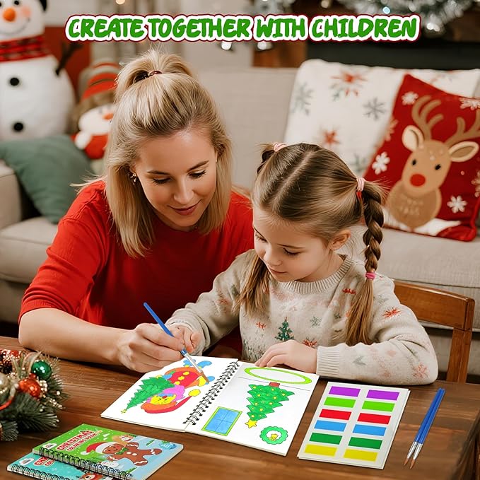 ZMLM 24 Water Coloring Books for Kids Party Favors - Bulk Mini Coloring Books for Kids Ages 4-8,Small Birthday Goodie Bag Stuffers School Teacher Return Gift Art Crafts Classroom Prizes (Christmas)