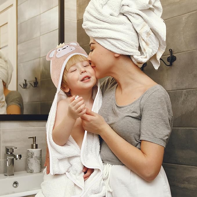 Mother's Choice Baby Hooded Towel - Large Size Cotton, Ultra-Soft & Absorbent Bath Towel for Newborns, Infants, Toddlers, Boys & Girls with Animal Hood (Monkey)