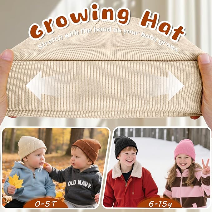 ZOORON Toddler Beanie Baby Boys Girls Beanies Kids Winter Hats Children Knit Warm Caps Soft Ski Hat