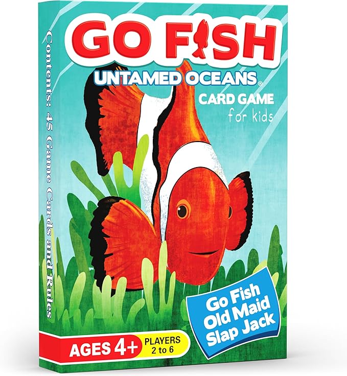 GO Fish Untamed Oceans, a Go Fish Card Game for Kids 4-8 and Up – Play Old Maid and Slap Jack with Same Deck – Easy to Learn – Family, Board Game Night and Classroom Party Fun – Great Gift Idea