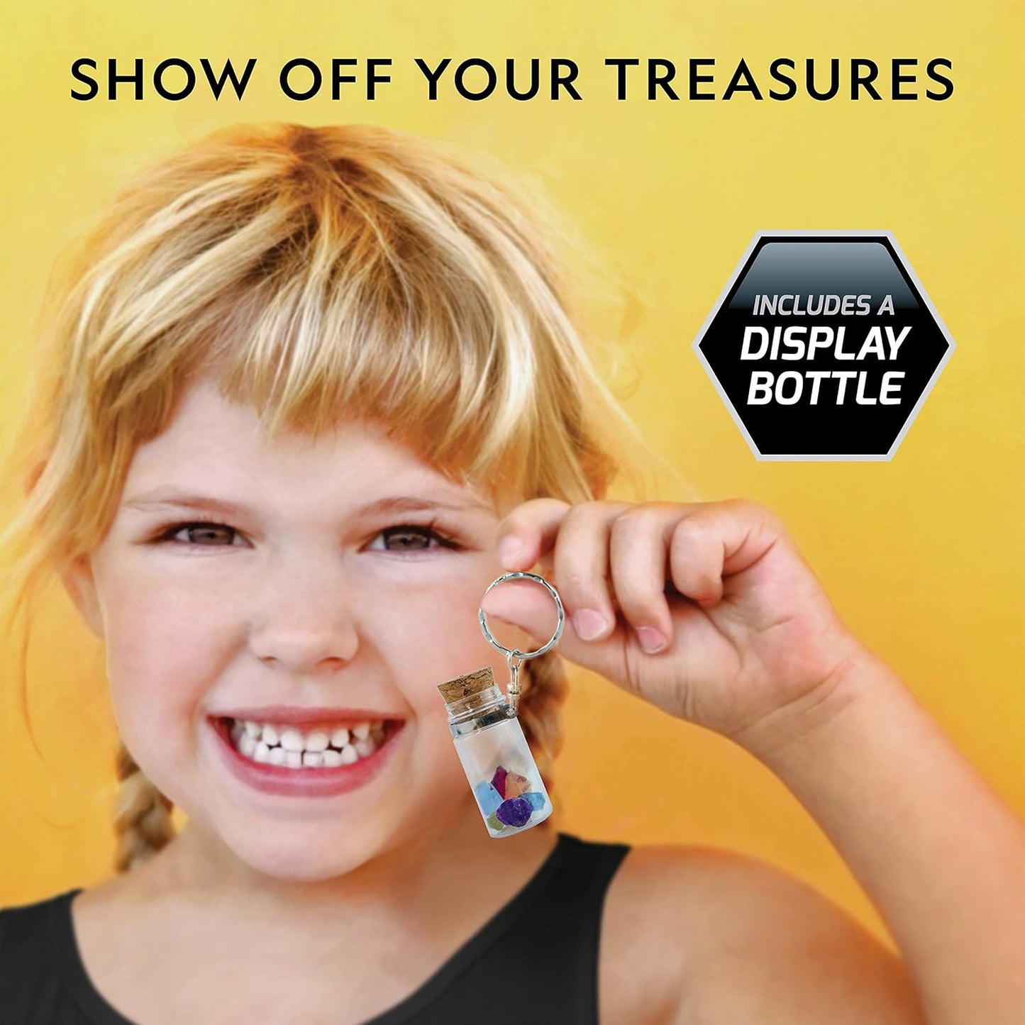 National Geographic Semi-Precious Gemstone Dig Kit for Kids - 15 Gems Including Amethyst, Garnet, Opal, Blue Topaz, and More