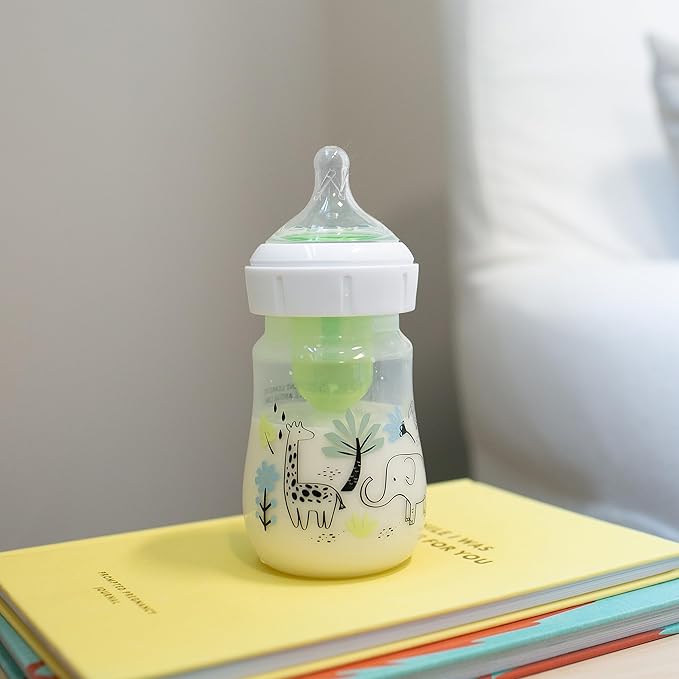 Dr. Brown’s Natural Flow® Anti-Colic Options+™ Wide-Neck Baby Bottle Designer Edition Bottles, Jungle Decos, 5 oz/150 mL, Level 1 Nipple, 2-Pack, 0m+