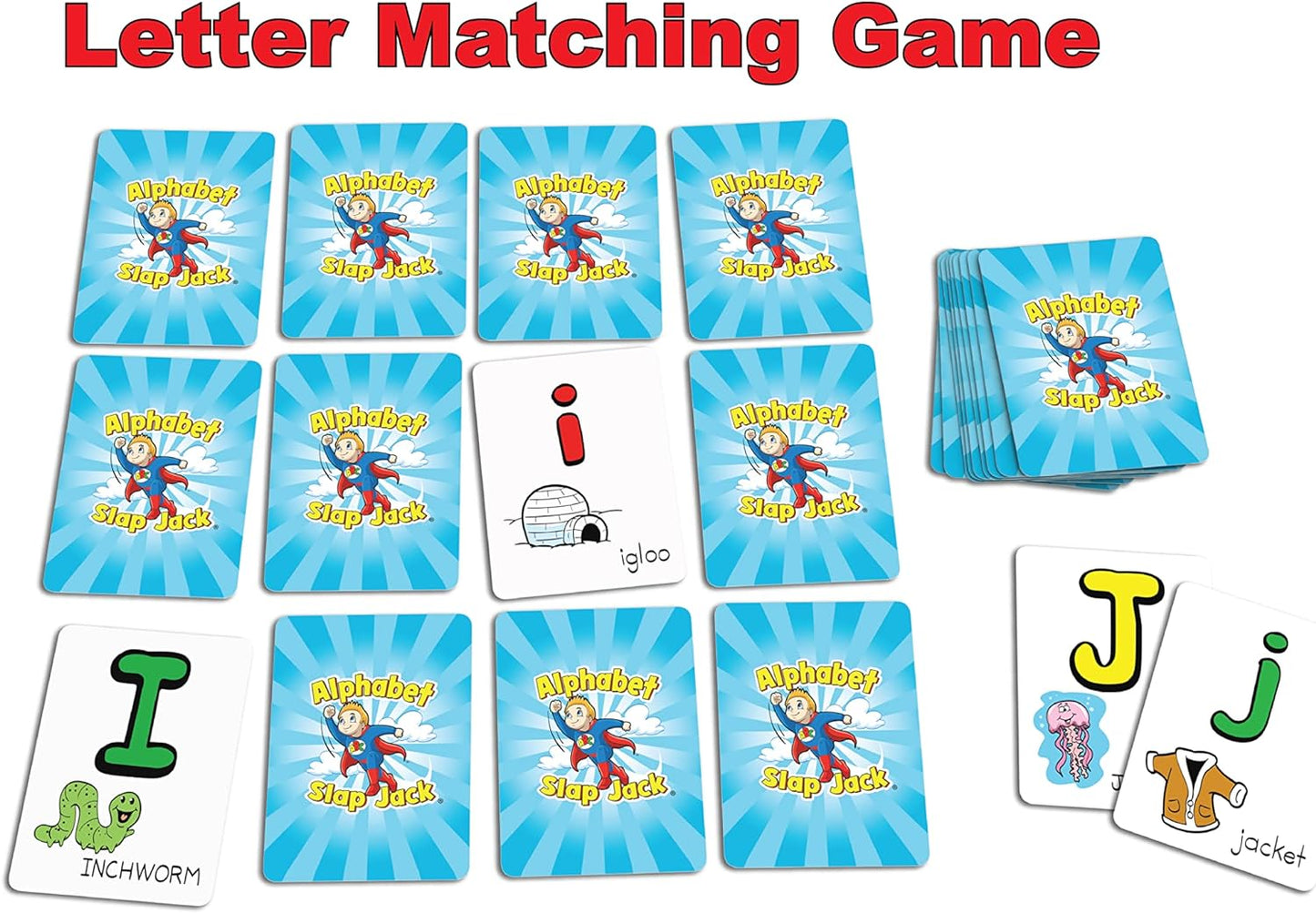 Alphabet Slap Jack® | Play 4 Alphabet Games Including Alphabet Go Fish, Slapjack, ABC Letter Matching or Flash Cards | Learn Upper & Lowercase Letters and Sounds | Build CVC Words | PreK to 1st Grade