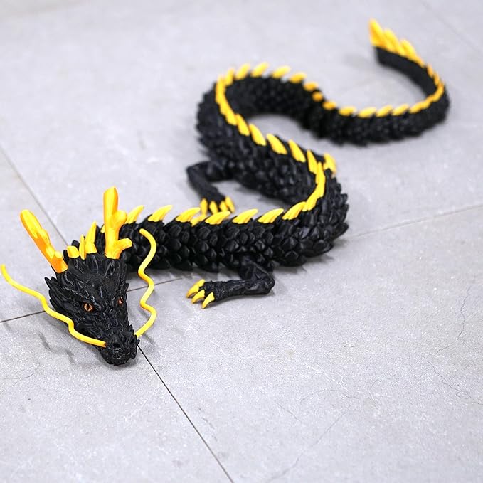 47.5inch Large 3D Printed Dragon,Flexible Joint Animal lacertid Figurines, Home Office Decor,Fidget Toy for Adults Teens Boy Festival Gifts,Easter Basket Stuffers,Executive Desk Toy