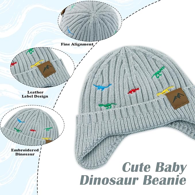 POXIMI Baby Boy Winter Hat Toddler Warm Beanie Girl Knit Hats with Earflap Kid Cute Earmuffs