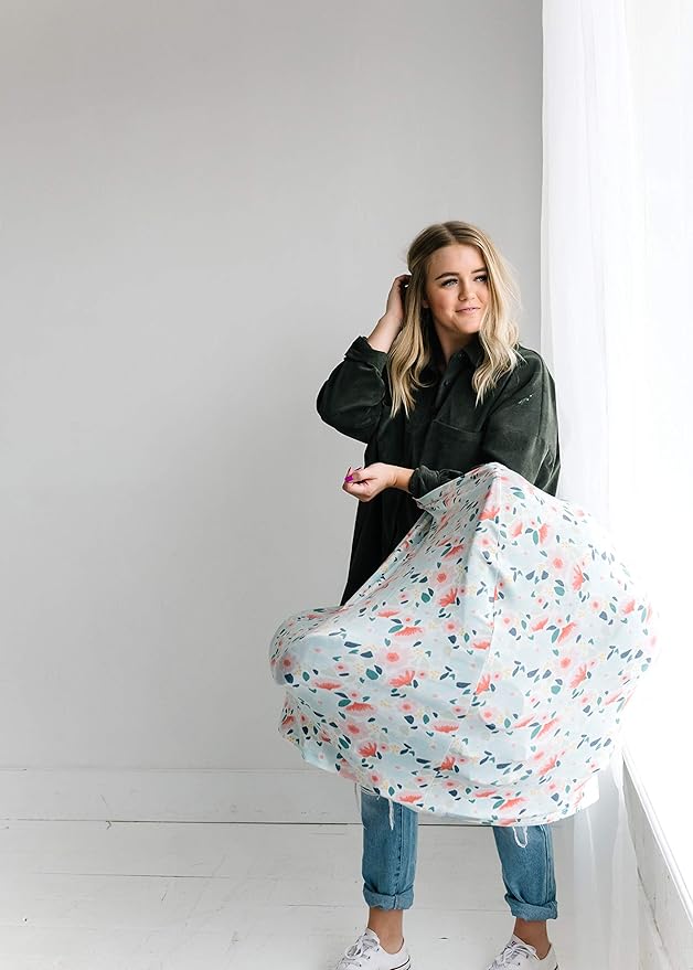 Copper Pearl Multi-Use Cover: Car Seat Covers, Nursing Cover, and Stroller Cover for Sun - Stretchy Fabric, All-Season Use, Stylish Designs, Easy Access for Moms - Leilani