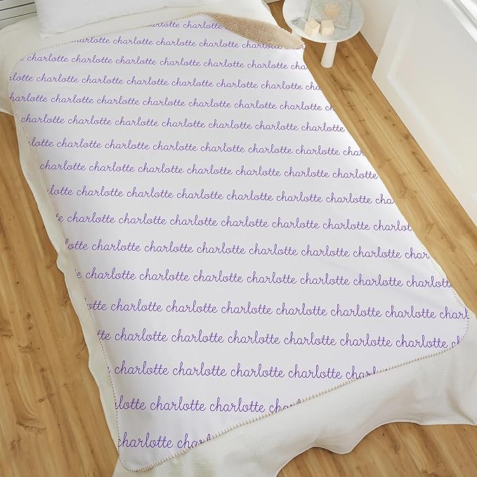 Personalized Baby Blanket for Kids Girls Boys. Custom Baby Blanket with Name for Newborn Swaddle Toddler, Nursery Decor Kids Blanket. (Playful Name - White Background)