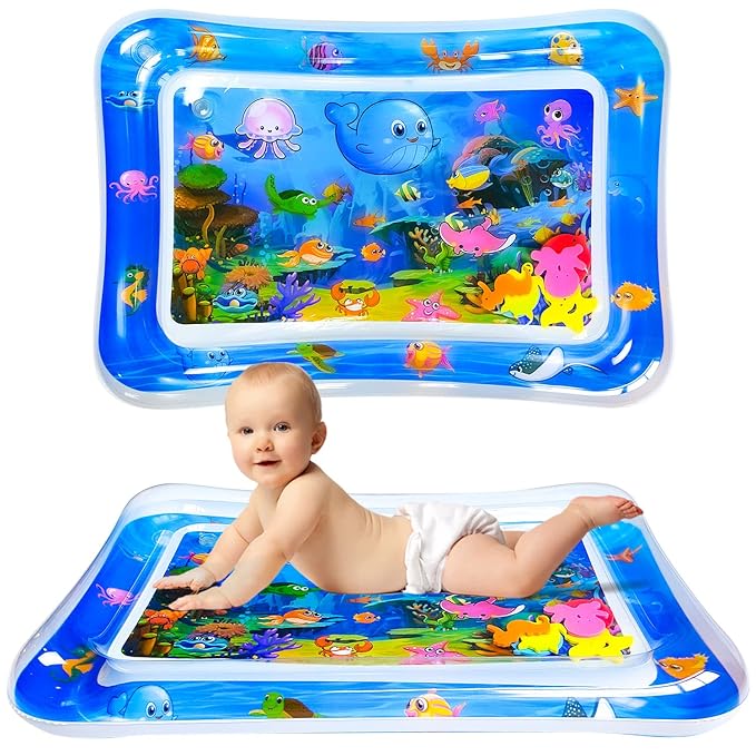 ZHUYNXIR Water mat Infant Toys, Water mat Baby, Inflatable Play Mat Water Cushion Baby Toys, Fun Early Development Activity Play Center for Newborn (27.5x20 in)
