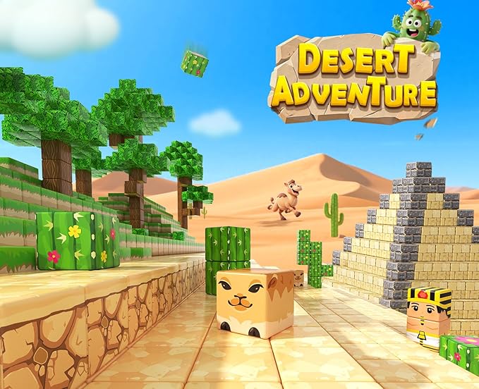 Large Magnetic Blocks Kids Toys, Sensory Learning Toys, Mine Magworld Building Craft, Desert Construction Set, 1“ Magnetic Building Cubes, Game Gift for 3+ Year Old Boys Girls