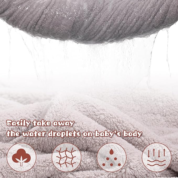 Toddler Towels for Boy & Girls 0-5 Years, 2-Pack Kids Towels with Hood Soft Absorbent, 50"x32" Large Thick Bath Towel for Kids and Plush toallas de baño para Bebe,White Rabbit & Grey Koala