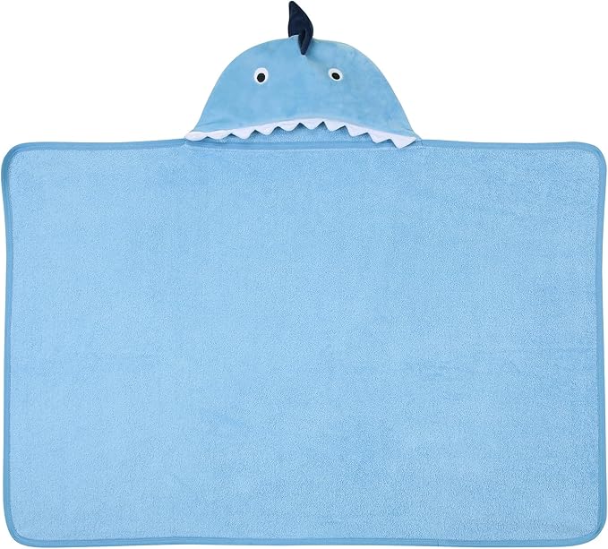 Lambs & Ivy Baby/Infant Luxury Cotton Terry Shark Hooded Bath Towel