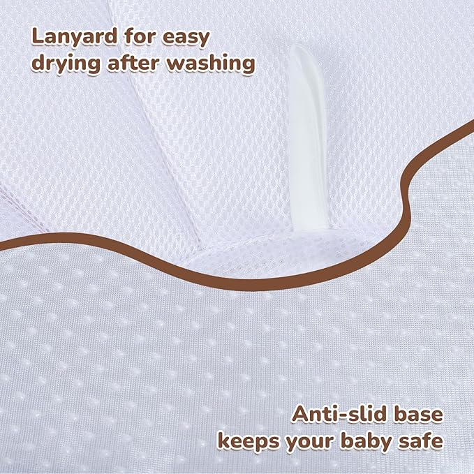 Baby Bath Pad for Infant Bathtub Sink, Non-Slip Flower Bathtub for Infants 0-6 Months, Soft Baby Sink Bath Cushion for Babies Bath Time, Newborns Bath Essentials Must Haves-Owl