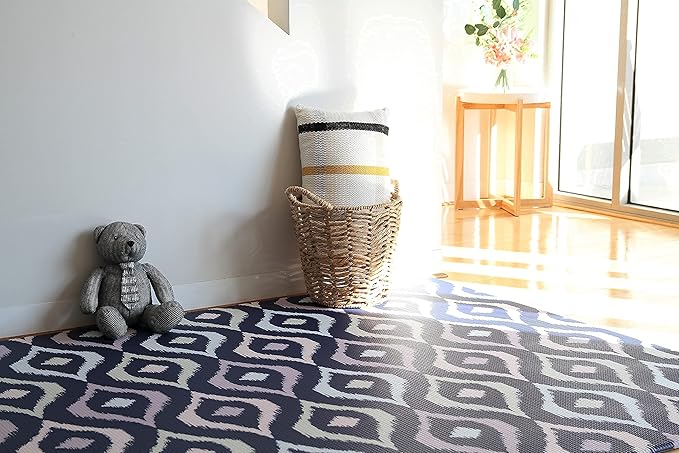 Cushmat Stylish Reversible Foam Play Mat (Large, Luxe Dark - Gray Star) - Soft, Waterproof, Durable Play mat for Infants, Babies, Toddler, Kids & Grownup - 6.5ft x 4.5ft