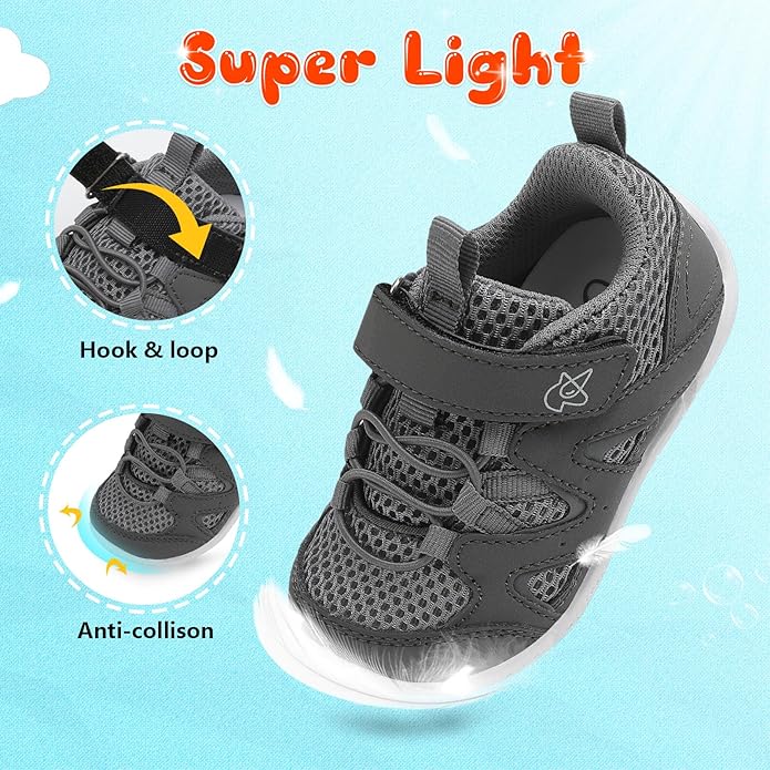 LeIsfIt Baby Shoes Boys Girls First Walking Shoes Non-Slip Toddler Breathable Sneakers Infant Sneakers