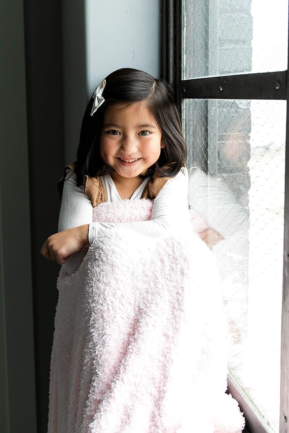 SARANONI Bamboni Luxury Baby Blanket | Cozy & Soft Plush Receiving Blankets | Perfect for Girls & Infant Baby Boy Blankets | Light Pink - 30” x 40”