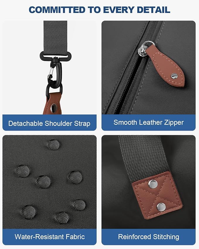 Travel Duffle Bag, Waterproof Weekender Overnight Hospital Bags for Women Men with Toiletry Bag Lightweight Carry on Personal Item Duffle Gym Bag for Travel, Airplanes, Sports