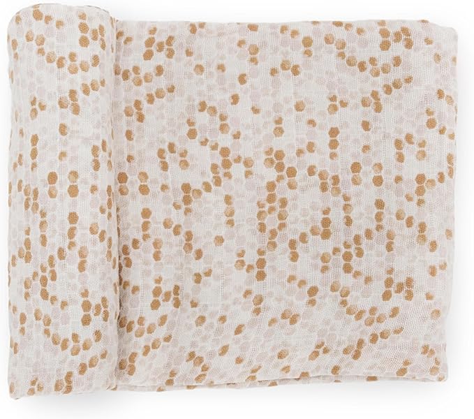Little Unicorn Premium Cotton Swaddle Baby Blanket | Breathable Fabric | for swaddling, Play, Nursing & More (Honeycomb)