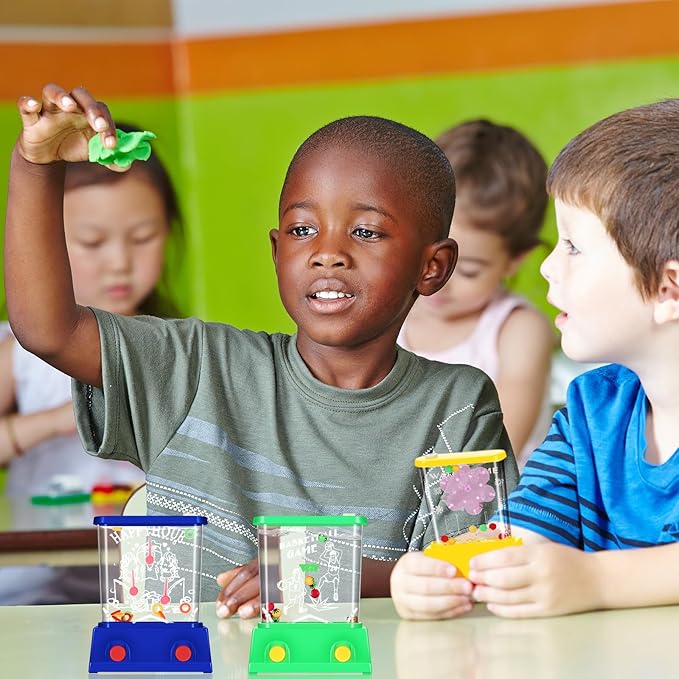 Sumind 10 Pieces Handheld Water Game for Kids Mini Water Ring Toss and Basketball Hoop Toy 90s Retro Mini Games for Goodie Bags Stuffers Birthday Return Gifts Classroom Rewards(Bright,Modern Style)