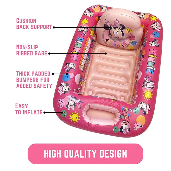 Disney Minnie Mouse 100% Fabulous Inflatable Tub - Baby Bathtub