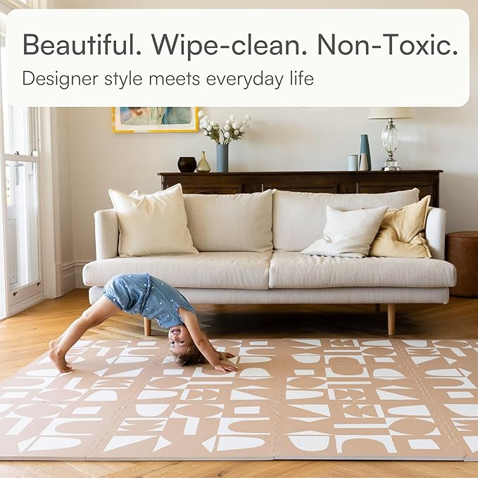 Lillefolk Baby Play Mat for Floor – 6x8ft Terracotta | Soft Non Toxic Premium EVA Foam Tiles for Tummy Time, Crawling & Playroom – Waterproof Interlocking Floor Mat for Babies & Toddlers (12 Tiles)