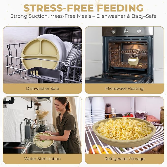 12-Piece Silicone Baby Feeding Set – Suction Bowl, Divided Plate, Bib, Utensils & More – BPA-Free Toddler Mealtime Essentials for Self-Feeding & Baby-Led Weaning