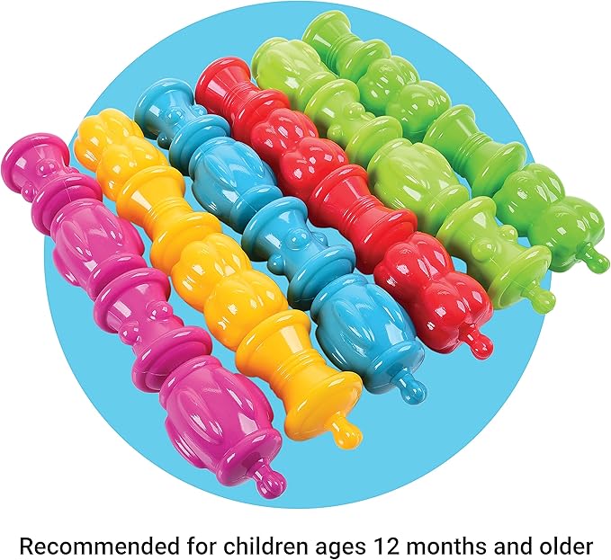 Constructive Playthings Colorful Snap Beads Set for Children and Toddlers Ages 1+, Pop Beads Arts and Craft Developmental Kids STEM Toy Set, Multicolor