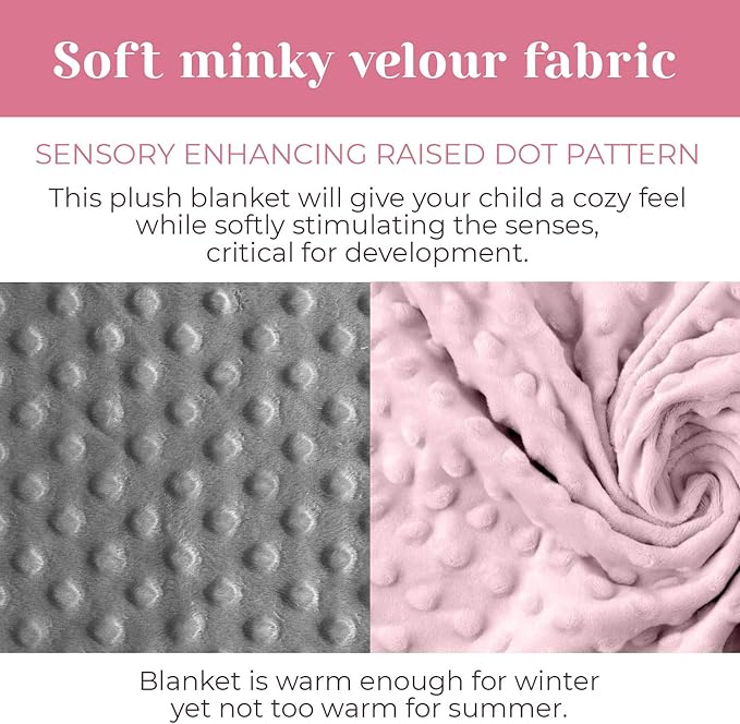 berry bebe Personalized Baby Blanket for Girls and Boys, Ships from USA Custom Baby Blankets, Personalized Gifts with Name, Plush and Cozy Pink Minky Dot, Gifts for Newborn, Newborn Essentials